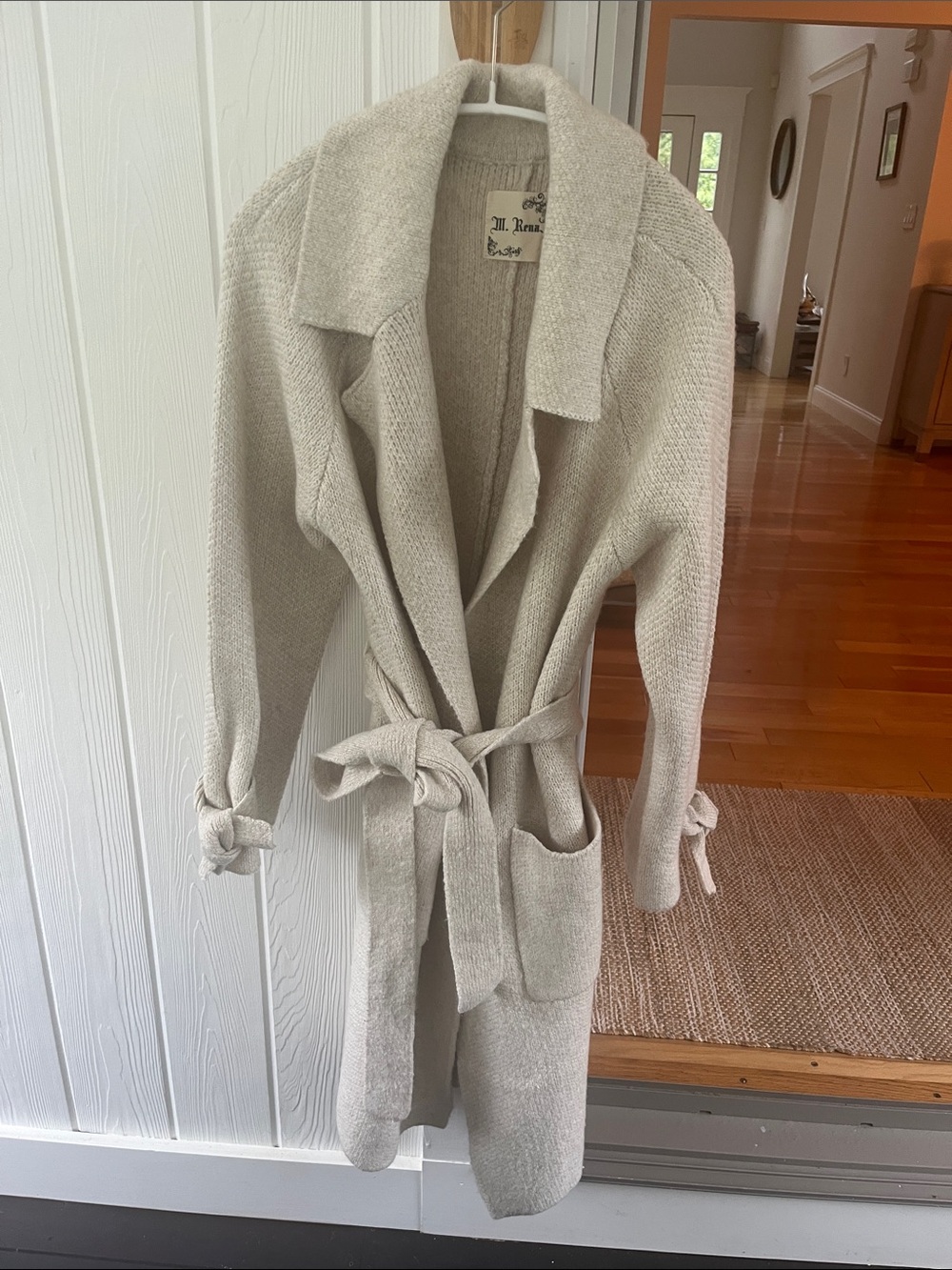 Oatmeal Belted Sweater Coat